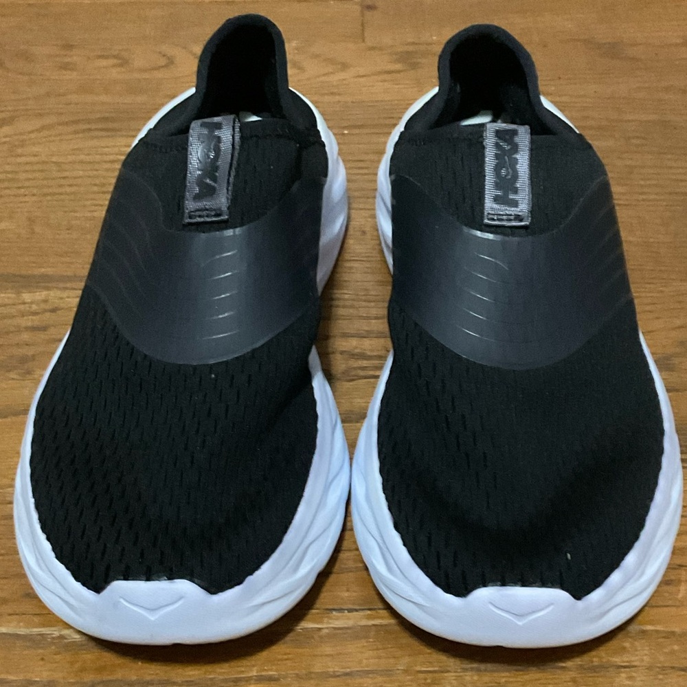 Hoka One One Black and White Slip-On Sneakers - Picture 2 of 11